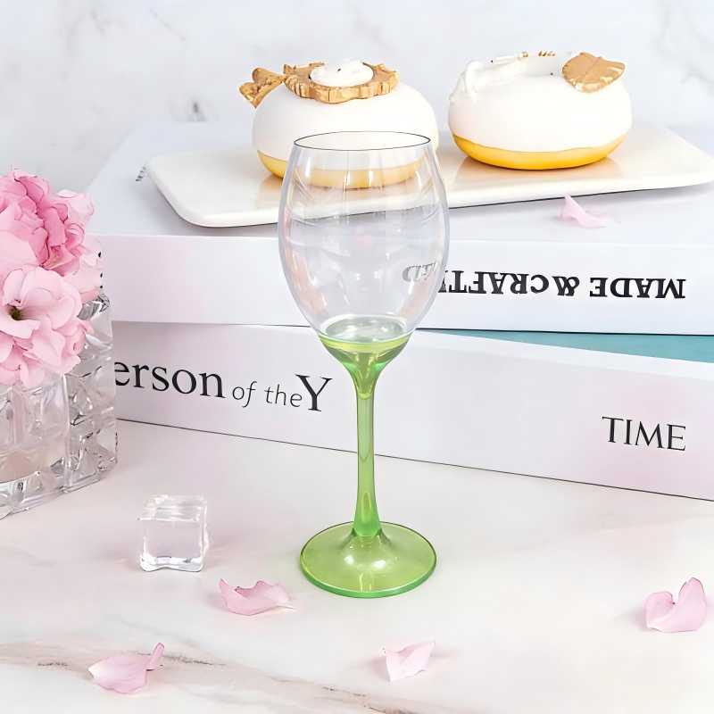 detachable green stem plastic wine glasses wholesale