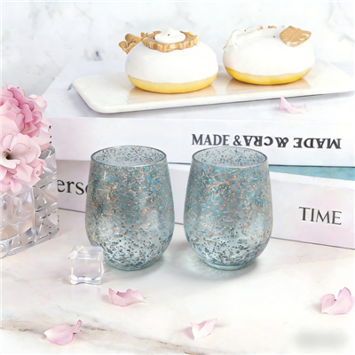 Nuċċalijiet ta 'l-Inbid mingħajr Zokk Glitter Blu tal-plastik